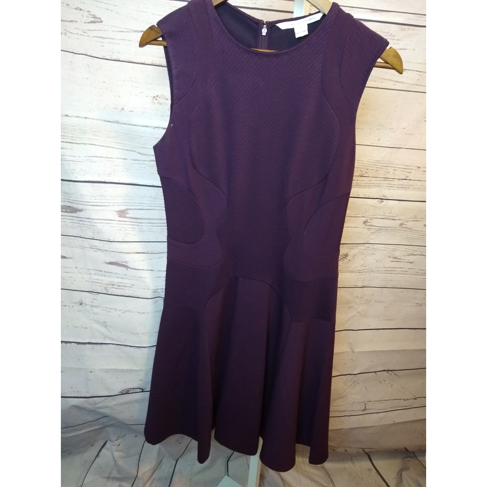 Diane Von Furstenberg Textured Panel A-line Dress